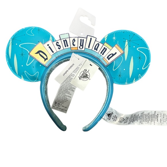 Disney Accessories - Retro Blue Disneyland Resort Theme Park Marquee Minnie Ears Mouse Headba…